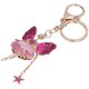 thumbnail image 3 of Llavero con diamantes de imitación, colgante de llavero de metal con forma de niña ángel lindo para colgantes de coche, decoración de bolsas, regalo, rosa claro, rosa oscuro, 3 of 12