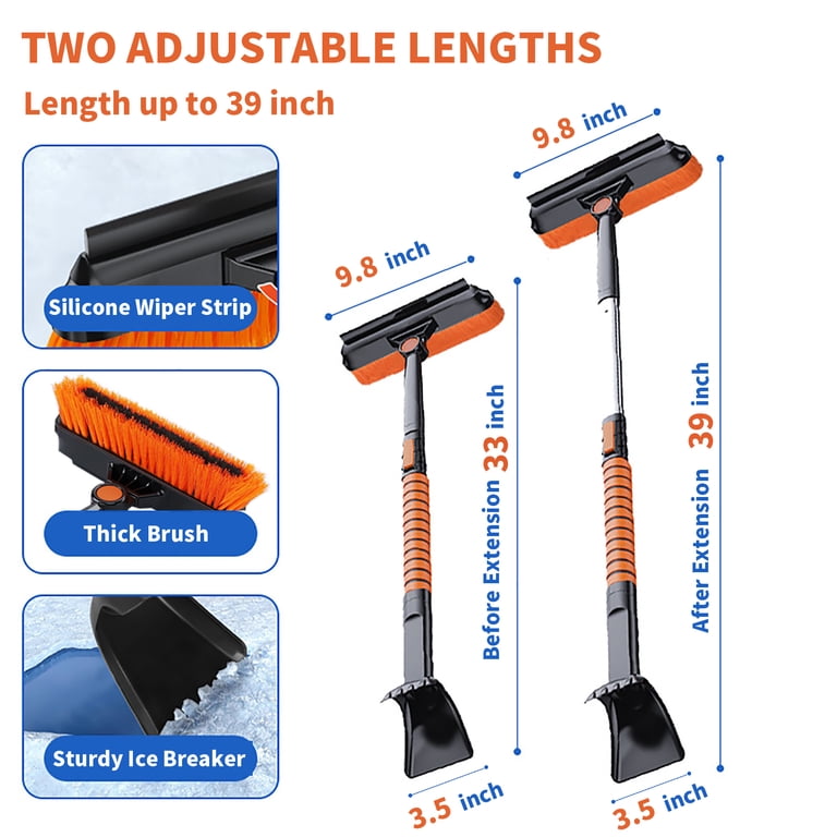 Ice Scraper and Extendable Brush Rotatable 360° Scratch Free Snow Tools | UK Ice Scraper and Extendable Brush Rotatable 360° Scratch Free Snow Tools | UK