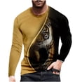 thumbnail image 2 of EGNMCR T-shirts pour Hommes Hommes Manches Longues Imprimé Col Rond Chandail T-Shirt Blouse, 2 of 3