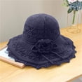 thumbnail image 5 of Noric Women's Wide Brim Sun Hat Floral Crochet Cutout UPF 50+ UV Protection Summer Beach Hat with Flower Bow, 5 of 7