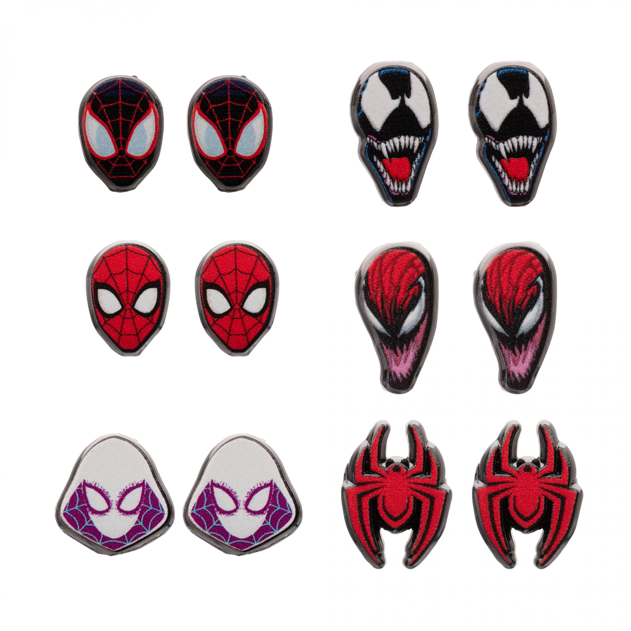 Spider-Man Spider-Verse 6 Pack Stud Earring Set