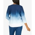 thumbnail image 5 of Alfred Dunner Womens Petite  Floral Yoke Ombre Knit Top, 5 of 6