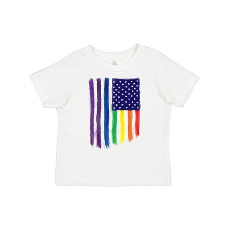 

Inktastic Painted American Rainbow Flag Gift Toddler Boy or Toddler Girl T-Shirt