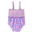 thumbnail image 5 of Jacenvly Baby Girls'One Piece Swimsuits Clearance Comfortable Cute Baby Girls Swimwear Children's Swimsuit with Ruffled Edges Flower Printed Jumpsuits Swimwear 0-6 Months Purple, 5 of 9