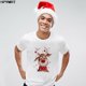 thumbnail image 2 of Camiseta para hombre Kawaii Harajuku, camiseta a la moda, camisetas bonitas de renos de Santa Claus, ropa de dibujos animados para mujer, camiseta de Feliz Navidad para hombre, 2 of 4