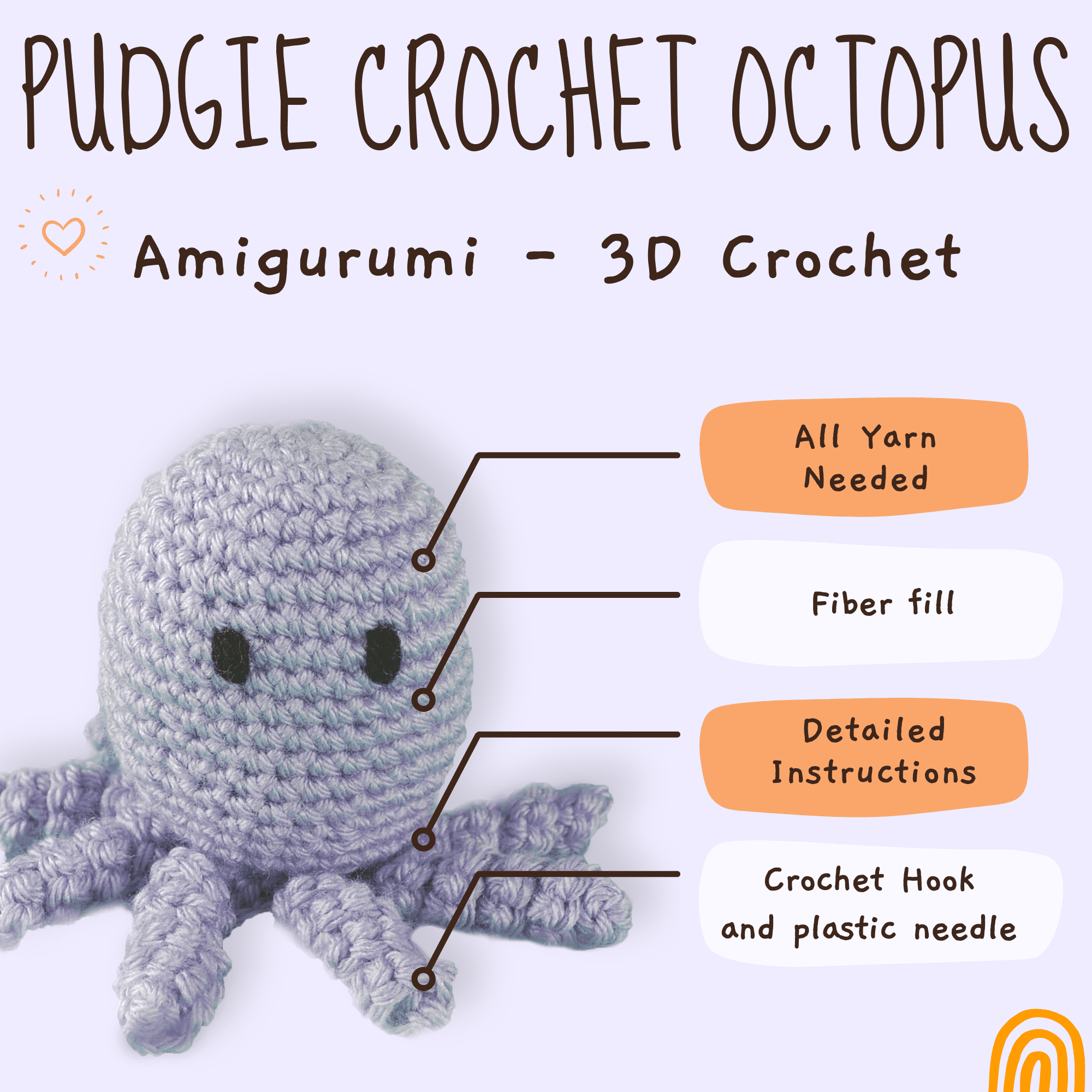 YWQZBHEMO crochet kit for beginner/experts, diy this 3 colored octopus all  in one crochet set