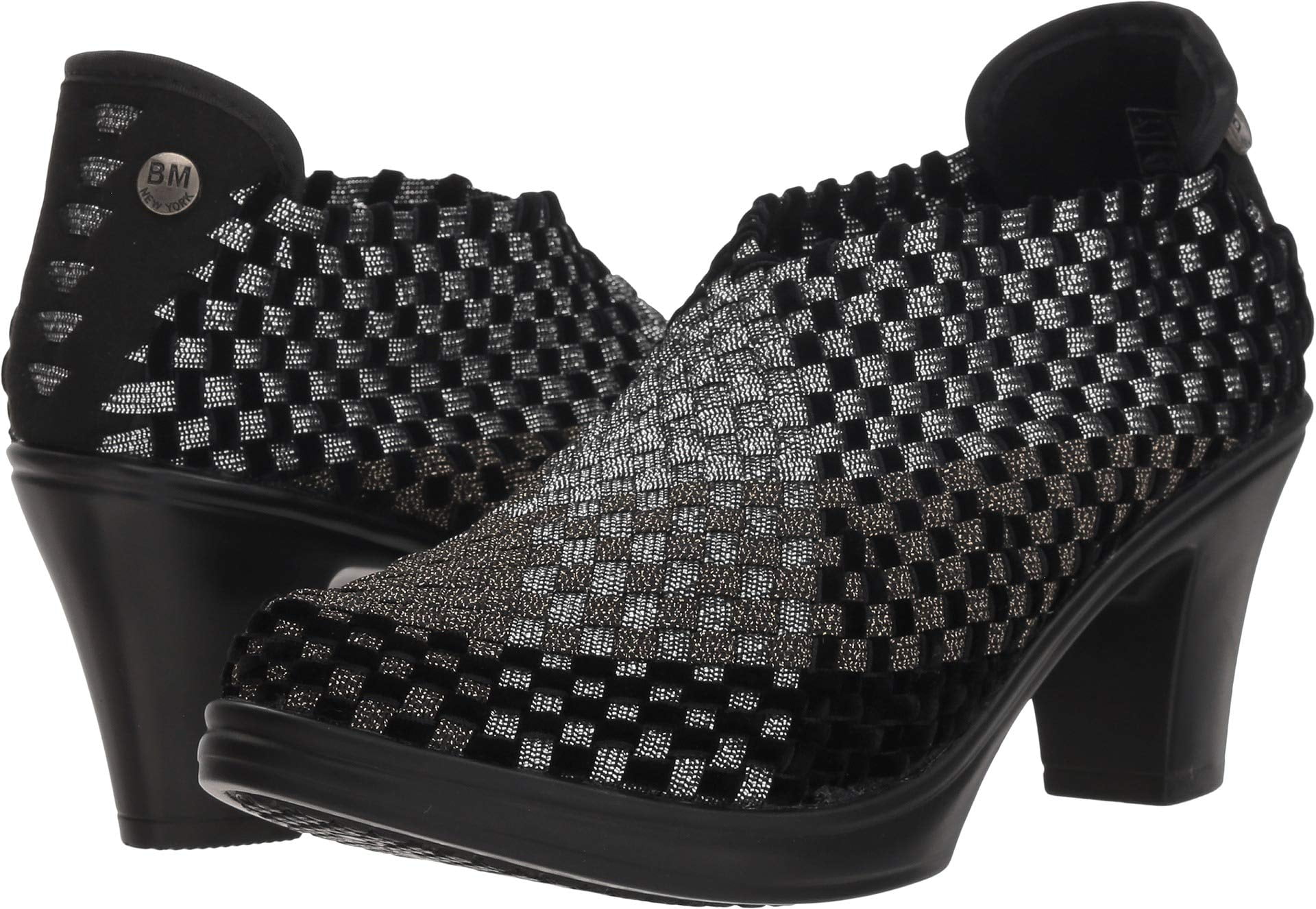 Bernie Mev Womens High Vee Platform Fashion Sneaker Black Woven 37 EU 6.5-7 