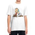 thumbnail image 1 of Camiseta de verano de Peanuts, Charlie Brown y Snoopy, camisetas de dibujos animados, ropa de calle, camisetas de algodón para hombre, camisetas de manga corta con estampado, 1 of 5