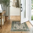 thumbnail image 2 of ODIKA 2'x3' Washable Accent Rug Vintage Traditional Paisley Distressed Border Ornamental Scrolls for Bedroom, Nursery, RV, Pet Friendly, Bedside Mat, 2 of 7