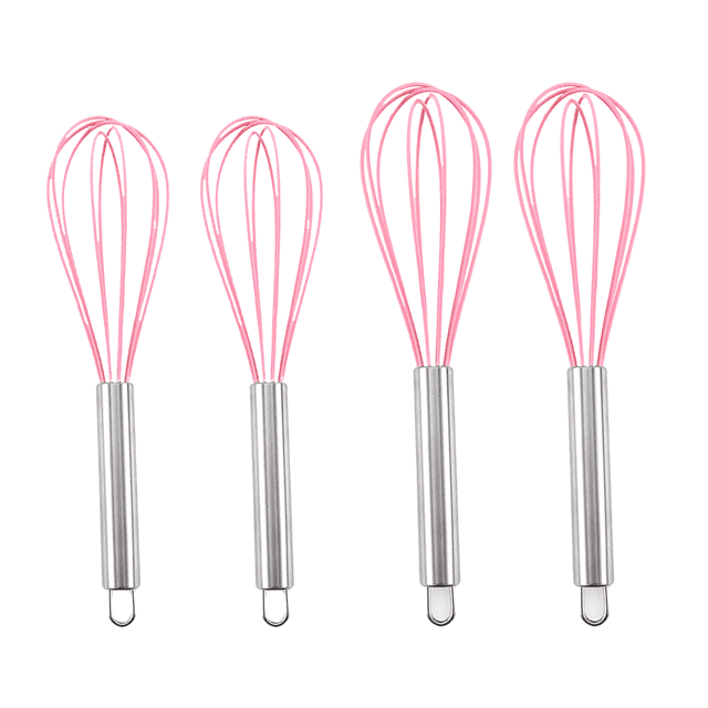 Juego de 4 batidores de silicona de 8 y 10 pulgadas, batidor de salsa de huevo con globo para utensilios de cocina antiadherentes