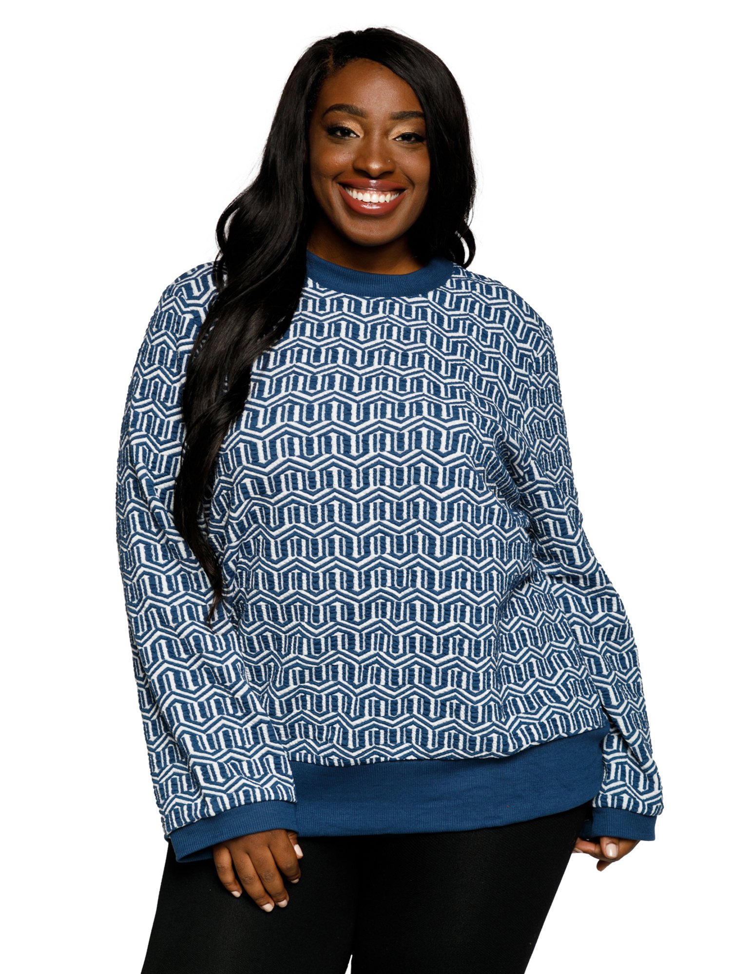 Xehar Women's Plus Size Crewneck Long 