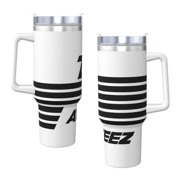 Ateez'S Flag 40 Oz Tumbler With Handle And Straw Double Wall Stainless Steel Sublimation Tumbler With Handle Leakproof,Bpa-Free,Keep Cold Hours