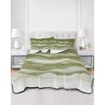 thumbnail image 3 of Sage Green Ombre Full Size Down Alternative Comforter, Lightweight Comforter Quilt Bedding Set with Pillow Shams Modern Moire Abstract Art Luxury All Seasons Bed Comforter Duvet Insert 78"x90", 3 of 7