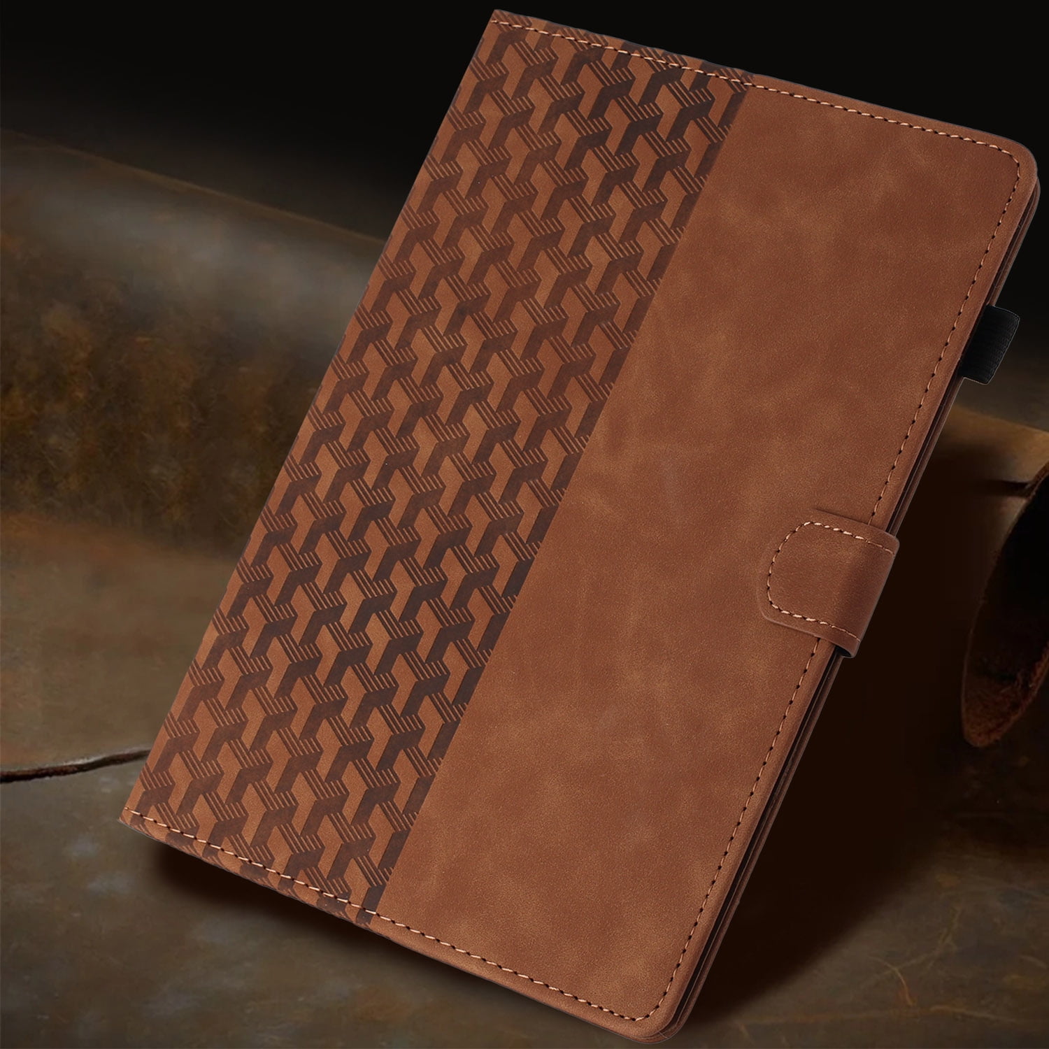 Allytechgroup Slim Case for Apple iPad Pro 11" M4 2024, Premium PU Leather Folio Flip Cover Stand Anti-Scratch Cards Slots Pencil Holder Smart Case Cover Auto Sleep Wake, Brown