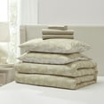 thumbnail image 6 of LammaLoe King Size Comforter Set, 7 Piece Botanical Bed in a Bag , Reversible Bedding Comforter Set with Sheets, Modern Bed Set, Oatmeal/Offwhite, 6 of 7