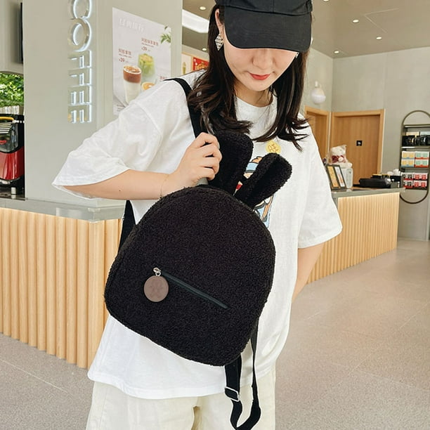 Mochila con orejas de conejo bonitas para mujer bolso de hombro bolso pequeno de Color Hit negro Tmvgtek Para estrenar Walmart en linea