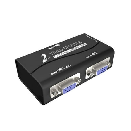 2Port VGA Video Distributor VGA Splitter for PC Monitors Supporting 1920x1440 Clear Quality MultiScreens Connectors