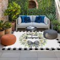 thumbnail image 2 of Daisy Flowers Outdoor Rug for Patio/Deck/Porch, Non-Slip Large Area Rug 4 x 6 Ft, Summer Flowers Wreath Leaves Bow Black Plaid Indoor Outdoor Rugs Washable Area Rugs, Camping Rug Carpet Runner, 2 of 8