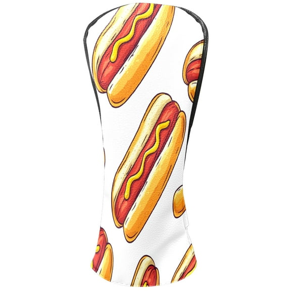 Golf Club Covers PU Leather Waterproof Head Covers for Fairway Woods Hybrids Cute Hot Dog