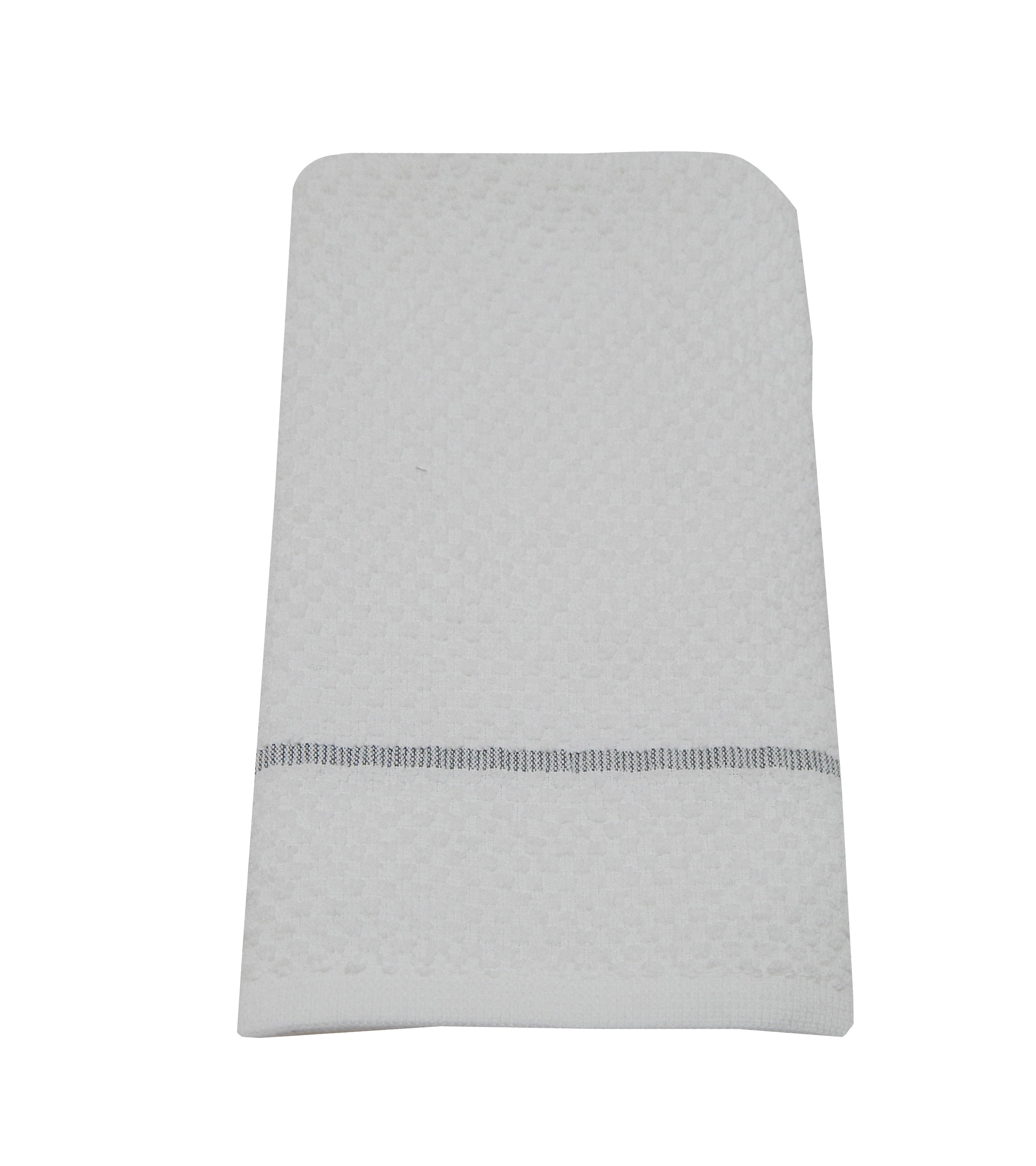 Mainstays, Single Kitchen Towel, White with Grey Stripe