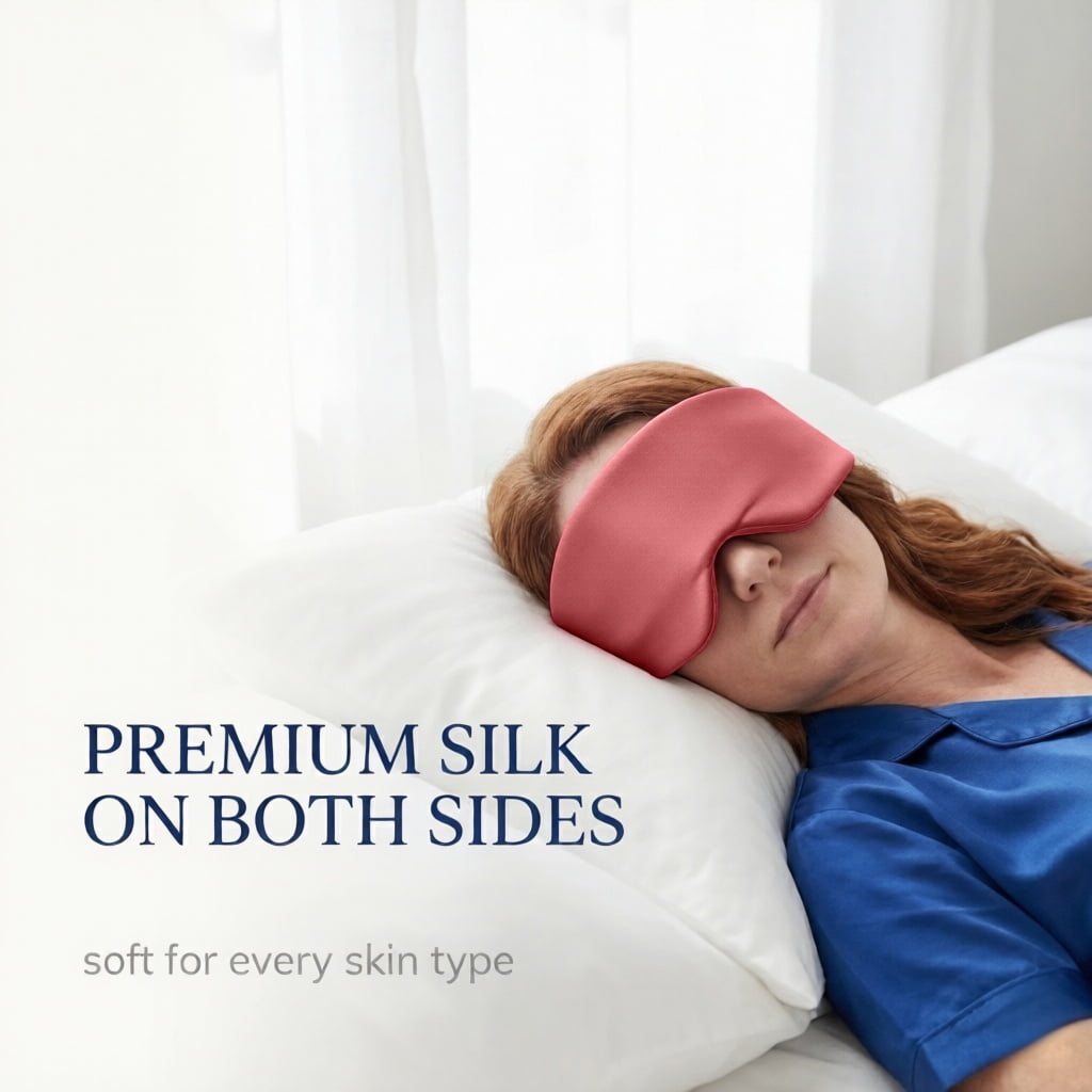FACEMOON 100% Mulberry Silk Mask for Side Sleepers, Padded, Adjustable