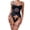 Black-Bras for Women, variant on FNFYFH Women Lingerie Set with Garter Belt Trendy Mesh Floral Lace Corset Cutout Bodysuit with Panty Leg Rings
