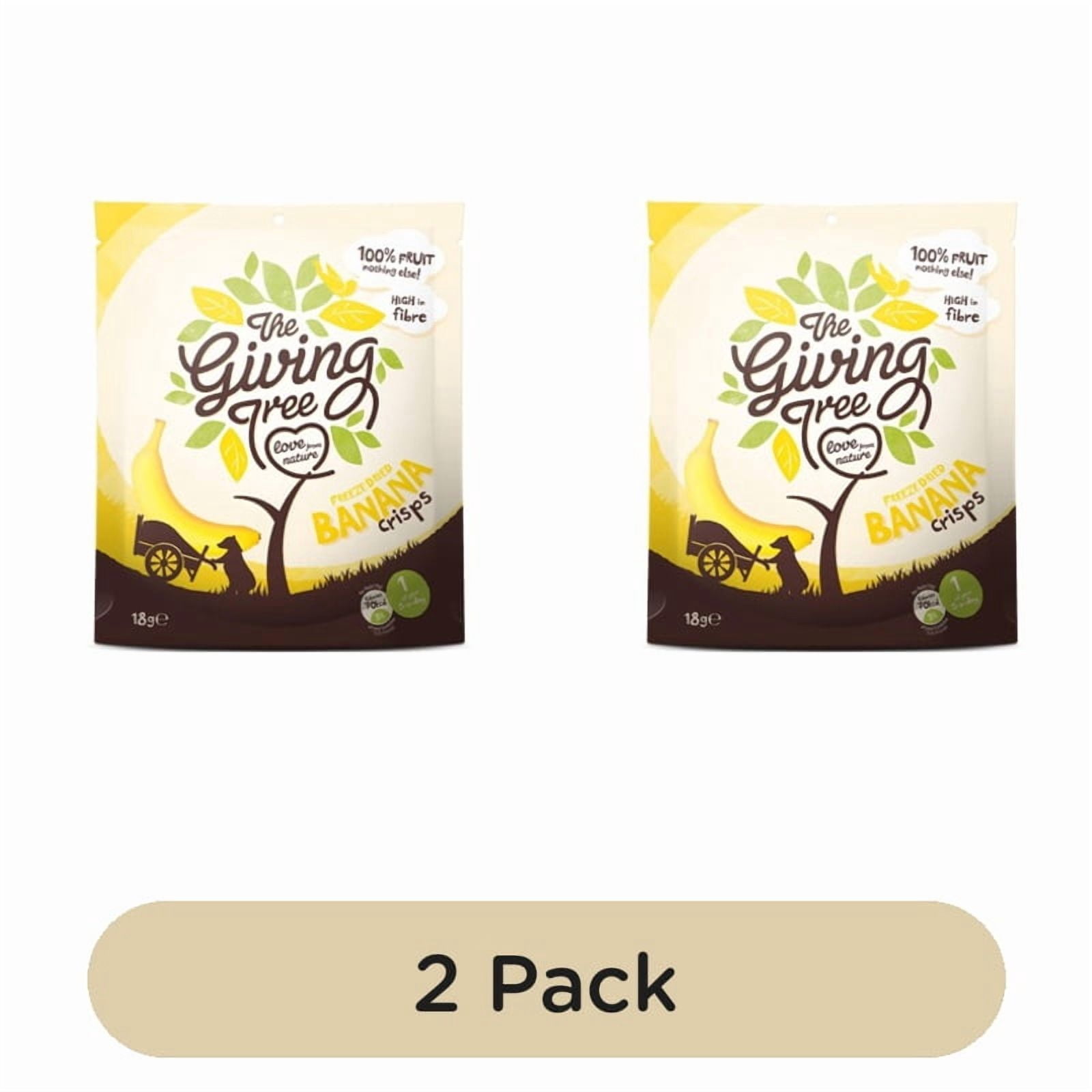 Giving Tree Freeze Dried Banana Crisps 18g, British Import (Pack of 2)