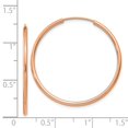 thumbnail image 2 of 14k Rose Gold Polished Endless Tube Hoop Earrings - Measures 33x33mm Wide 1.5mm Thick, 2 of 2