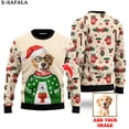 thumbnail image 3 of Suéteres de punto navideños feos con personajes/mascotas personalizados y fotos personalizadas, jerséis de regalo de Navidad, tops para parejas, fiestas, unisex, informales, 4, 3 of 5