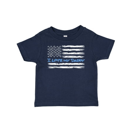 

Inktastic I Love My Daddy- Police Officer Distressed Flag Gift Baby Boy or Baby Girl T-Shirt