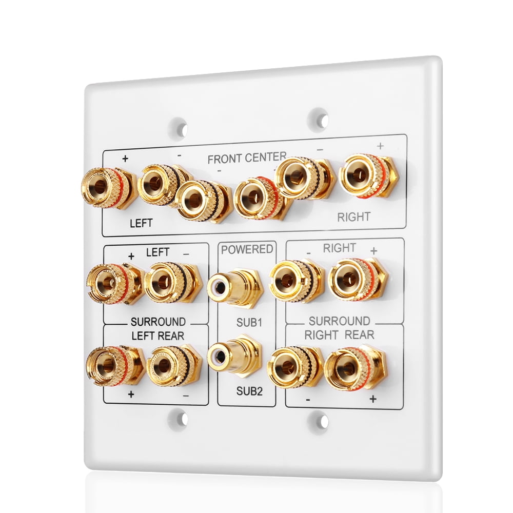 Home Theater Speaker Wall Plate Outlet 7.2 7.1 Surround Sound Audio