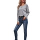 thumbnail image 5 of VISgogo Mujer Primavera Jumper Camisa, Rayas Cuello Redondo Mangas Largas Pullover Tops para Niñas, Negro/Gris/Blanco VISgogo moda, 5 of 8