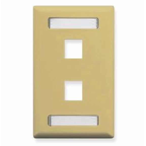 12 Pack FACEPLATE- ID- 1-GANG- 2-PORT- IVORY (Catalog Category: Installation Equipment / Wall Jacks/Inserts)