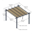 thumbnail image 2 of QinaQin Pergola Rétractable en Aluminium 10 X 13 Pi avec Auvent Ajustable, Gris-Kaki, 2 of 7