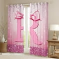 thumbnail image 2 of jejeloiu Initial Letter R Blackout Curtains Set of 2 (52x84 Each),Kawaii Bowknot Window Curtains,Pink Sequin Print Curtains and Drapes For Girls,Breathable Bedroom Decoration, 2 of 6