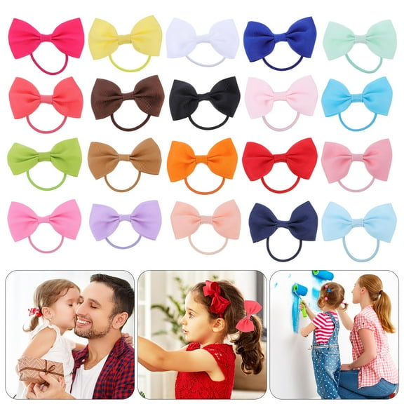 ADDHAT Boutique Hair Bows Colorful Christmas Fabric 20Pcs 1.97X0.98X0.20in
