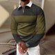 thumbnail image 2 of Gibobby Playera polo hombre Hombres Casual Otoño Invierno Manga larga Turndown Neck Shirt Impreso Camiseta Top Blusa(Verde,M), 2 of 5