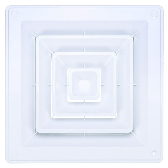 Unique Bargains Square Air Vent Cover 10 x 10 inch, 1pcs Plastic Air Return Grille with Square-to-Round Adapter, White