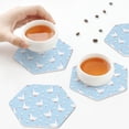thumbnail image 6 of Bingfone Vintage Goose White Flowers Leather Drinks Coasters with Set of 6,Suitable for Home Kitchen,Coffee Cup Coasters Home Gift, 6 of 7