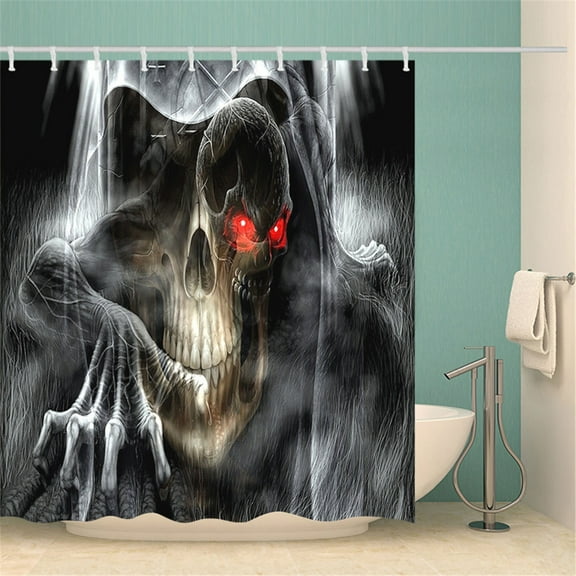 ZToonmas Halloween Shower Curtain Liner, Spooky Bathroom Shower Curtain, Waterproof Shower Curtain with 12 Hooks, 70" x 70"