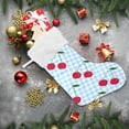 thumbnail image 6 of Coolnut 2 Pack Christmas Stockings 17.7 Inches Cherry Checkered Large Size Xmas Cable Stocking Gifts & Decorations for Family Holiday Xmas Party, 6 of 7
