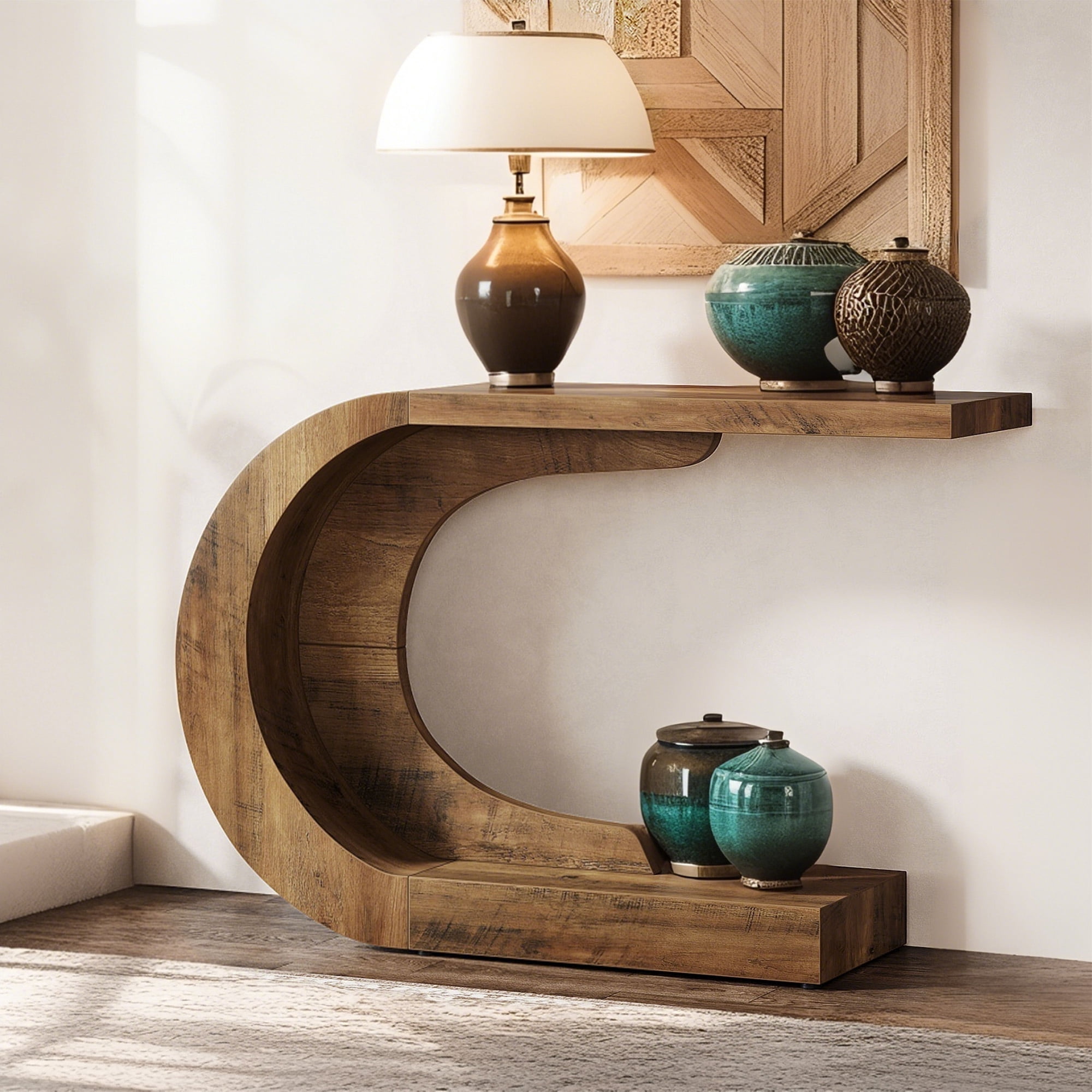 MAYEERTY 2-Tier Round Edge End Table with Open Shelf, Easy Assembly Labeled Parts Table