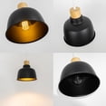 thumbnail image 3 of KAYYELAMP Set Three J-Type Track E26 Wood Base Black Metal Lampshade Retro Design 3.2 Ft Adjusted Cord Track Pendant Light for Home Kitchen Sink Farmhouse(No Bulb, Track), 3 of 7