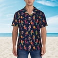 thumbnail image 2 of Yiaed Colorful Birds Print Hawaiian Shirt for Men Short Sleeve Button Down Shirts Beach Shirts for Men,Large, 2 of 7