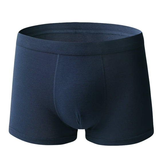 UoCefik Men's Cotton Boxer Briefs, Soft and Breathable Cotton Underwear Boxer Briefs with ComfortFlex Waistband,Navy 3XL