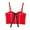 Red, variant on Xfvqtps Womens Rhinestone Lace Corset Crop Tops Sling Tube Top Flexible Boned Support Spaghetti Straps Bustier Vest Waist Corset Beige