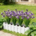 thumbnail image 6 of 2 Pcs Bundles Calla Lily Artificial Flowers,UV Resistant Fake Flowers for Outdoors for Porch Garden Window Vase Table Decor,7.87x14.96 Inch,Purple, 6 of 7