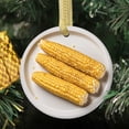 thumbnail image 3 of Corn on the Cob Corn Kernels Food Double Sided Ceramic Foodie Novelty Holiday Christmas Xmas Tree Ornament Gift Accessory (Flat Printed Design, NOT 3D), 3 of 3