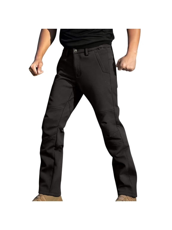 Under $10 Plus Size Snowpants Men Waterproof Insulated Fleece Lined Ski Snowboard Pants Winter Outdoor Tactical Zipper Bottom