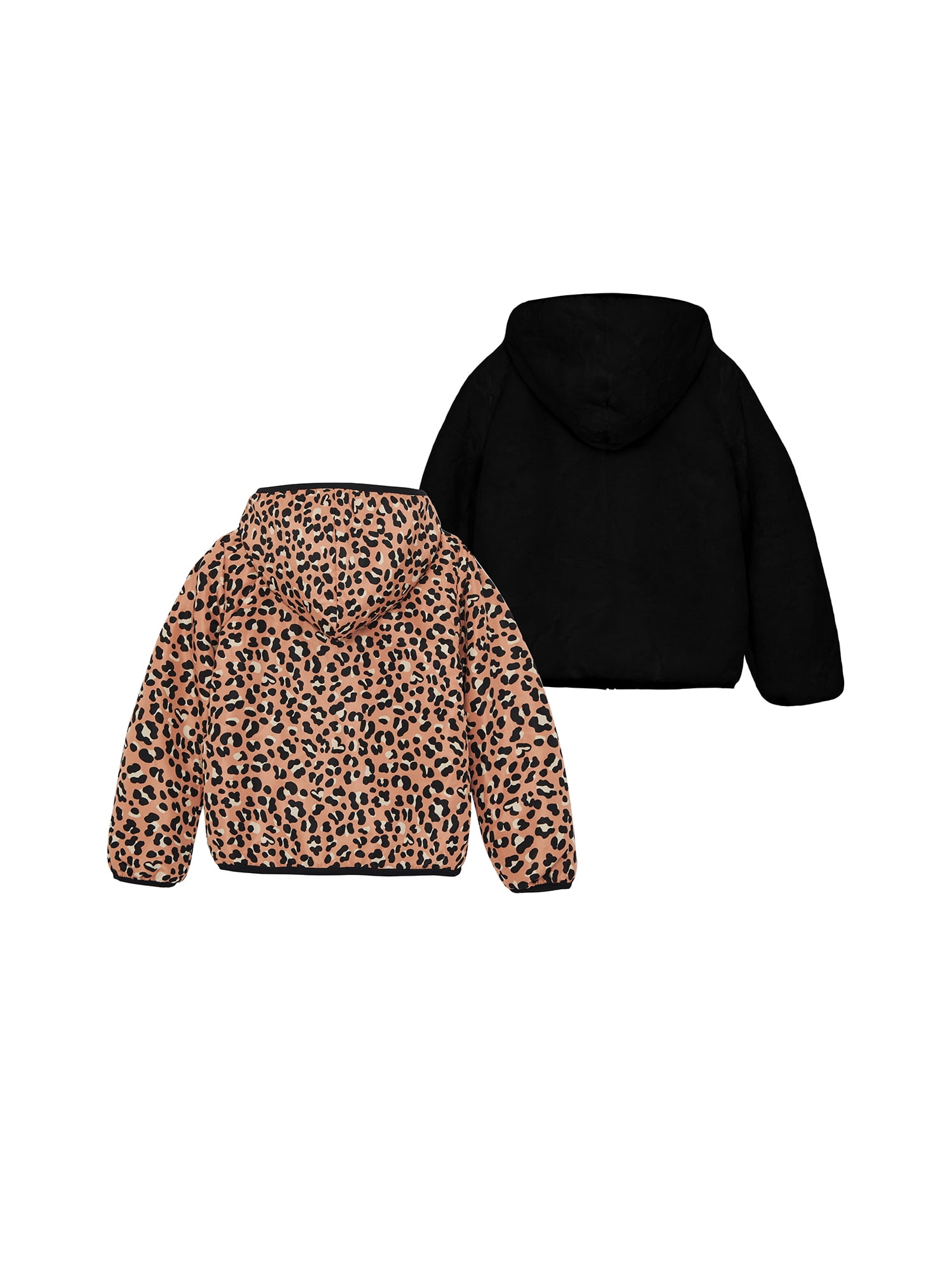 Wonder Nation Toddler Girl Faux Fur Reversible Jacket, Sizes 12M-5T